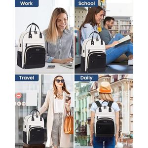 Rugzak voor dames, laptoprugzak, 15,6 inch, schoolrugzak, meisjes, tieners, waterdicht, schooltas, jongens, anti-diefstal, rugzak met laptopvak, voor school, reizen, zakelijk, leraar