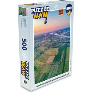 Puzzel Luchtfoto van het landschap van Nederland - Legpuzzel - Puzzel 500 stukjes