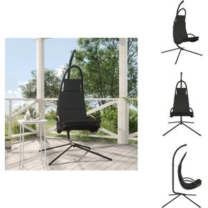 vidaXL Schommelstoel - Schommelstoelen - Hangende Stoel - Hangstoel - Schommelstoel met kussen Oxford-stof en staal donkergrijs