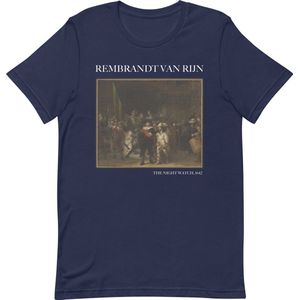 Rembrandt van Rijn 'De Nachtwacht' (""The Night Watch"") Beroemd Schilderij T-Shirt | Unisex Klassiek Kunst T-shirt | Navy | S