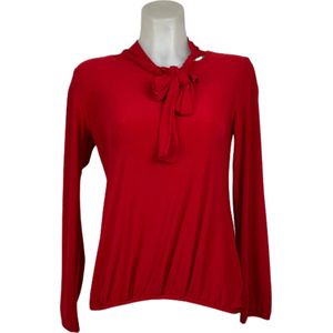 Angelle Milan – Travelkleding voor dames – Rode blouse met Koord – Ademend – Kreukvrij – Duurzame Jurk - In 5 maten - Maat L