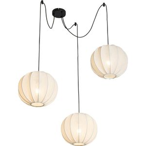 QAZQA plu - Design Hanglamp - 3 lichts - H 148 cm - Wit - Woonkamer | Slaapkamer | Keuken