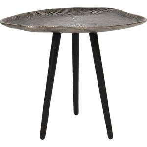 Clayre & Eef Bijzettafel 37*31*36 cm Zilverkleurig Aluminium Side table Tafeltje