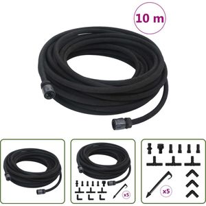 The Living Store Druppelslang 0,6'' 10 m rubber zwart - Tuin Slang - Irrigatieslang - Druppelslang - Waterslang - Buis