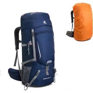 Avoir Avoir®- Hiking Backpack 60L -Blauw-Groot Capaciteitsontwerp – Waterdicht Nylon –77x28x22 cm – Molle-systeem – Reflecterende Strips – Inclusief Regenhoes- Rugzak – Bol.com