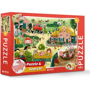 Rebo Productions Legpuzzel Cas & Cato Farm Junior 48 Stukjes