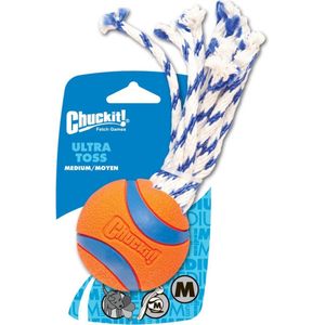 Chuckit! Ultra Toss - Hondenspeelgoed - Apporteerspeelgoed - Hondenbal - Medium - Ø6 cm - Oranje/Blauw