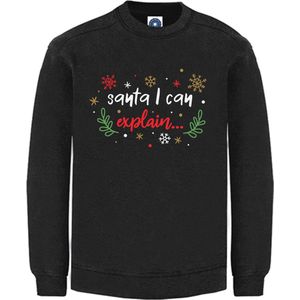 DAMES Kerst sweater -  SANTA I CAN EXPLAIN - kersttrui - zwart - large -Unisex