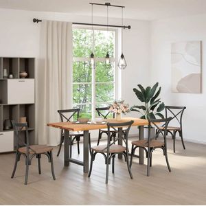 vidaXL Eettafel 180x90cm Massief Eikenhout Eettafel - Eettafels - Eetkamertafel - Keukentafel