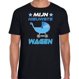 Bellatio Decorations Cadeau t-shirt aanstaande papa - mijn nieuwste wagen - blauw - Vaderdag/verjaardag XXL