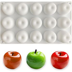 Ik begrijp wat je bedoelt. Hier is een aangepaste titel zonder de merknaam aan het begin: 3D Siliconen Mal Appel Mousseform 15 Gaten Praline Vorm Voor Mousse Chocolade Muffinkoeken Brownie Jelly IJsblokjes Zeep.