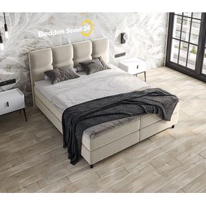 Boxspring bed met opbergruimte - 180x200 cm - Beige - Opbergbed - Barcelona