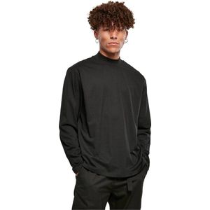 Urban Classics - Heavy Boxy Mock Neck Longsleeve shirt - S - Zwart