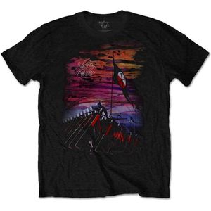 Pink Floyd - The Wall Flag & Hammers Heren T-shirt - S - Zwart