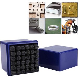 36-delige metalen stempelset alfabet en cijfers 6 mm - letterpons voor metaal hout leer .