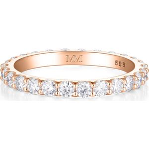 Evertina - 14k Roségouden Moissanite Eternity Ring - 0.1 karaat.