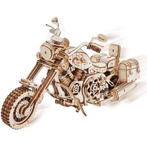 Robotime® Motorfiets - Modelbouwpakket - DIY - 3D - Houten Modelbouw - Puzzel - Model - 270 x 116 x 160mm