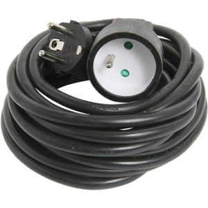 Verlengkabel 5 Meter Zwart - HO5VV-F 3G1.5 - Geaard 2P+T - 16A - Flexibel En Betrouwbaar Voor Binnengebruik