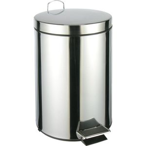 RVS pedaalemmer/vuilnisbak 40 cm 12 liter - Afvalemmers badkamer/toilet/keuken