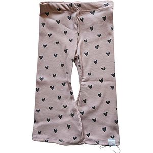 Broekje Flares Rib Hearts – Roze/Grijs – Style by Sky