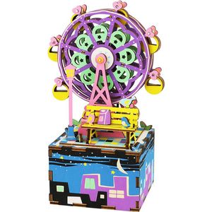 Robotime - Muziekdoos - DIY - 3D - Ferris Wheel - Houten Modelbouw