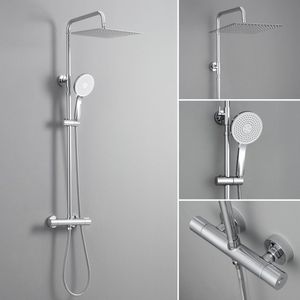 DERW max Regendouche Met Thermostaatkraan - Doucheset Chroom - Regendoucheset - Chroom