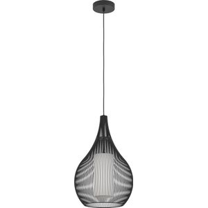 EDI light by EGLO Razoni 1 Hanglamp - E27 - ø 32,5 - Zwart - Staal/Glas