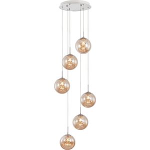 Hanglamp Voor Eetkamer, Slaapkamer, Woonkamer - Glass Serie - Bollamp 6xG9 - lichts excl. lichtbron - GOUDEN KLEUR