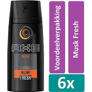 Axe Deodorant Spray 150 ml Musk Fresh 6 stuks Voordeelverpakking