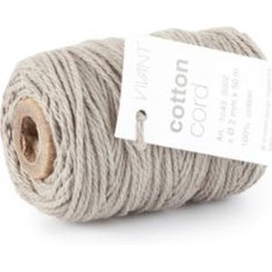 Cotton Cord / Katoen touw 50 meter grijs ø2mm