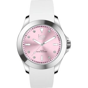 Ice Watch ICE steel - Classic - White pastel pink 020382 Horloge - Siliconen - Wit - Ø 40 mm