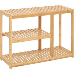 Schoenenrek Bamboe 3-laags -|Geschikt voor 8 paar - 70x26x50 cm - Bruin