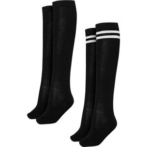 Urban Classics - Ladies College 2-pack Lange sokken - 39/42 - Zwart