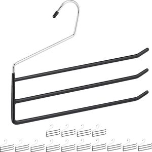 Relaxdays 15x broekhangers antislip - kledinghanger voor meerdere broeken - kleerhanger