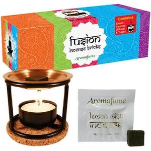 Aromafume probeerset: Exotic Incense Diffuser + 20 Wierookblokjes - 160 - Ijzer - Koper - Kurk