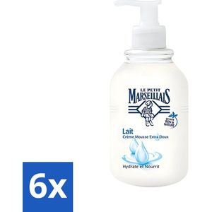 Le Petit Marseillais - Handzeep - Melkmousse - Extra mild - 300ml - Voordeelverpakking - 6 stuks