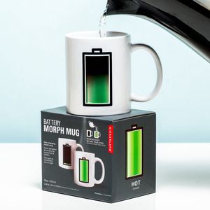 Kikkerland Mok met batterij print (Warmte verkleurend)