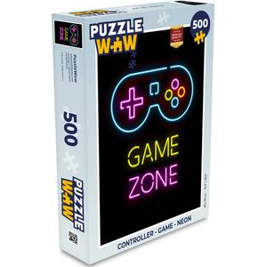Puzzel Controller - Game - Neon - Zwart - Quotes - Game zone - Legpuzzel - Puzzel 500 stukjes