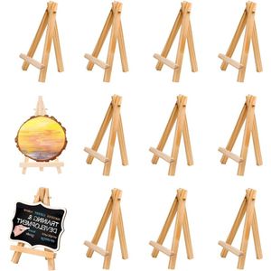 Houten schildersezels - 10 stuks, wit, opvouwbaar - ideaal voor displayschilderijen, trouwfoto's en visitekaartjes