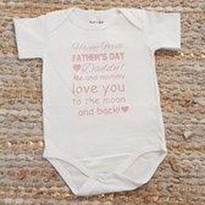 Baby rompertje met tekst eerste Vaderdag papa cadeau voor de liefste aanstaand
