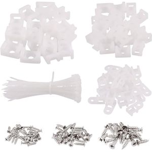 360 stuks Witte Kabel Tie Base en Kabel Zip Banden Set met Montage Schroeven - 120 stuks 3MM 4MM 6MM Zadel Type Mount Draad Houder en 120 stuks 6 Inch Zelfsluitende Kabelbinder met 120 stuks Pan Head Schroeven