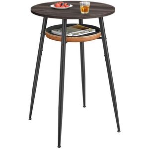 FURNIBELLA - Luxe Bartafel met Opbergruimte – EKHO Collectie, Asbruin & Karamelbruin, Modern en Ruimtebesparend