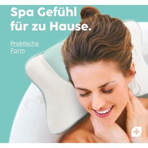 Badkussen M Mint [perfecte pasvorm voor nek en rug] comfortabel badkussen - ademende technologie - badkussen voor maximale ontspanning en comfort