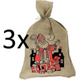 Sinterklaaszak - Jute zak - Jutezak 80x50 cm - 3 stuks