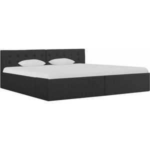 vidaXL - Bedframe - met - hydraulische - opslag - stof - donkergrijs - 180x200 - cm