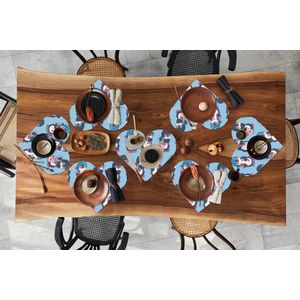 Onderleggers - Placemats - Placemats hartje - Pinguïn - Design - Vis - 8 stuks
