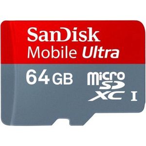 Micro SDXC kaart 64GB Mobile Ultra class 10 van SanDisk (geheugenkaart)