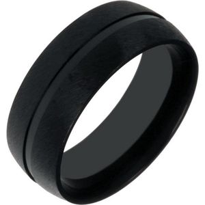 Zwarte stalen mannen ring-18mm