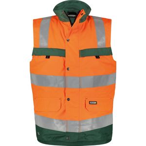 DASSY® Bilbao Hogezichtbaarheidsbodywarmer - maat M - FLUO-ORANJE/FLESSENGROEN