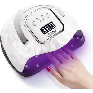 60 led-nagellamp 248 W uv-ledlamp nageldroger - gellak droger met lcd-display - automatische sensor - 4 timerinstellingen - professionele geluithardende lamp - thuissalon - wit